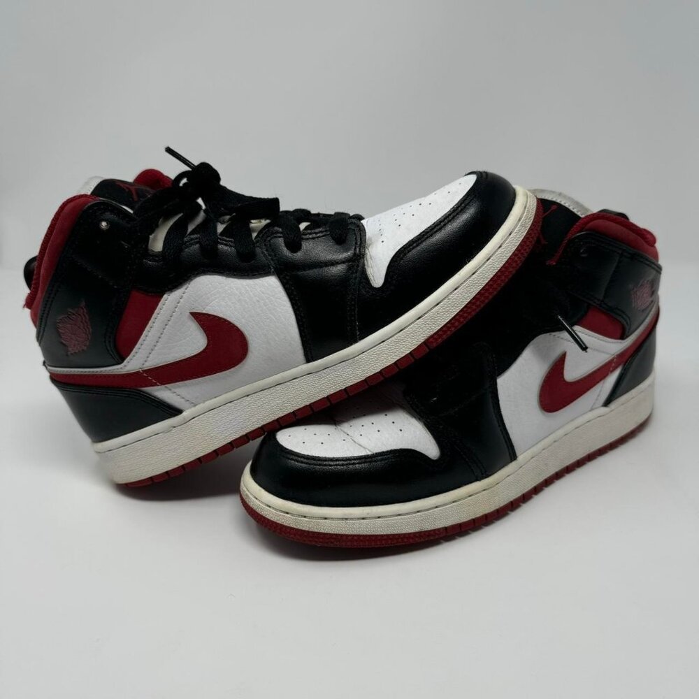 Nike Air Jordan 1 Mid GS‎ White/Gym Red DJ4695-122 Youth Size 7Y